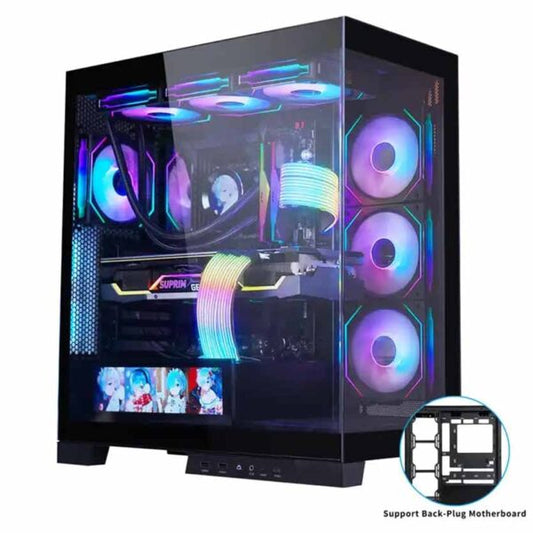 4503 BLACK FULL TOWER 40SERIES GPU DOUBLE TEMPERED GLASS GAMING PC CASE SAMA