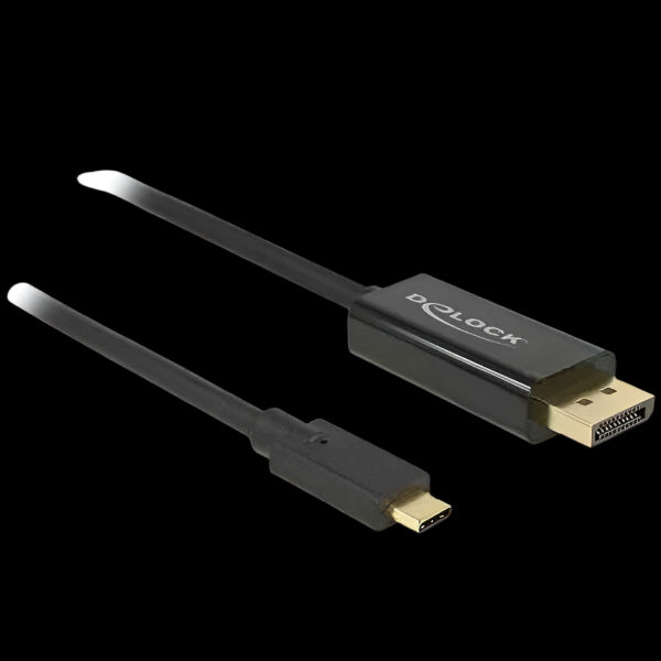 85256 2m USB-C TO DISPLAY PORT M/M 4K/60HZ BLACK DELOCK