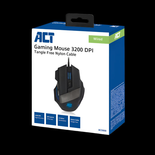 AC5000 MOUSE WIRED GAMING W ILLUMINATION 3200DPI BLACK ACT 1