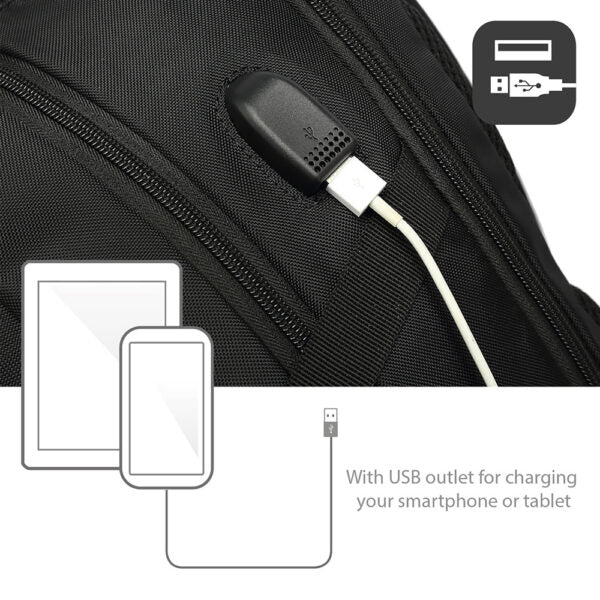 AC8530 15.6″ N/B BACKPACK WITH USB CHARGING PORT GLOBAL BLACK ACT