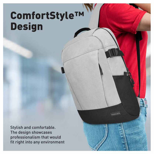 BIRGER.GREY 15.6″ BACKPACK LAPTOP COMFORTSTYLE W/LARGE COMPARTMENTS PROMATE