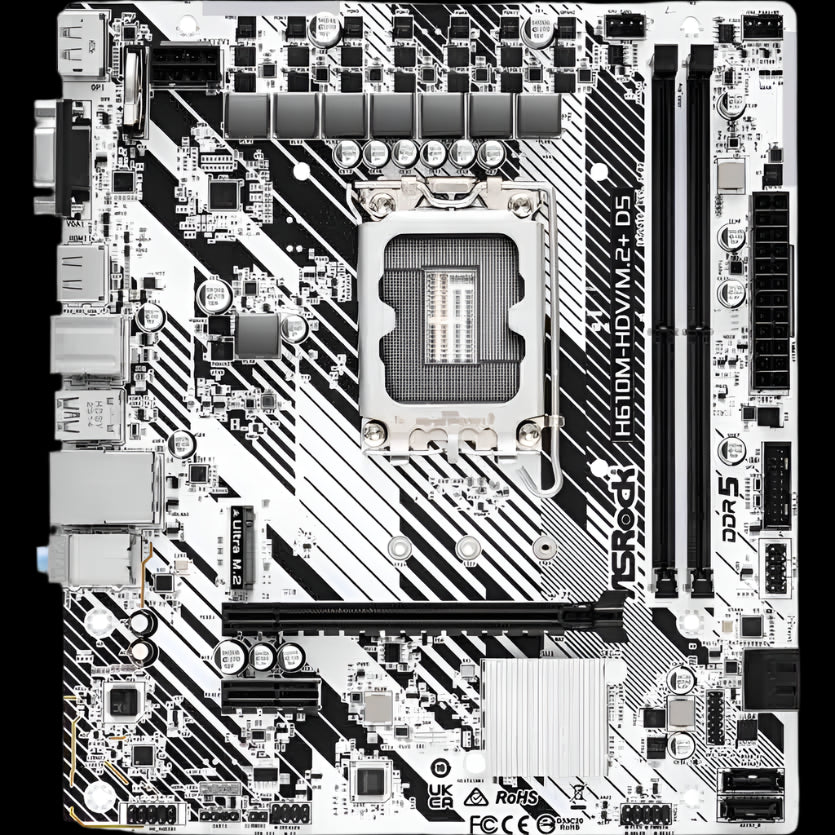 H610M-HDV/M.2+D5 MOTHERBOARD LGA1700 /12TH-14TH GEN) ASROCK