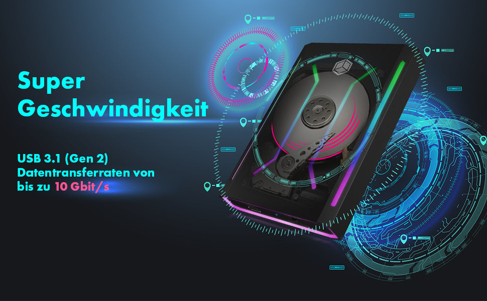 IB-G226L-C31 RGB ILLUMINATED TYPE-C ALUMINIUM ENCLOSURE FOR 2.5″ SSD ICYBOX