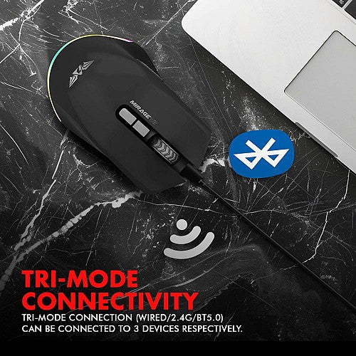 Armaggeddon Gaming Mouse Wired+2.4G+BT Recharge 7B MIRAGE VII Black