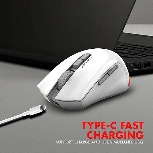 Armaggeddon Gaming Mouse Wired+2.4G+BT Recharge 7B MIRAGE VII White