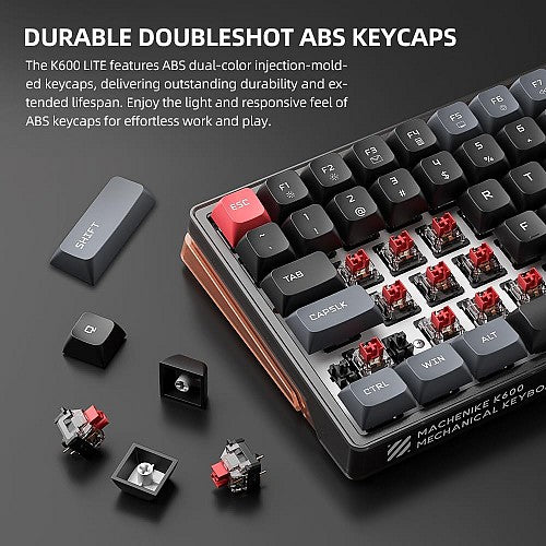 Machenike K600-B100 LITE Mechanical Gaming Keyboard 104 Red Switch Keys