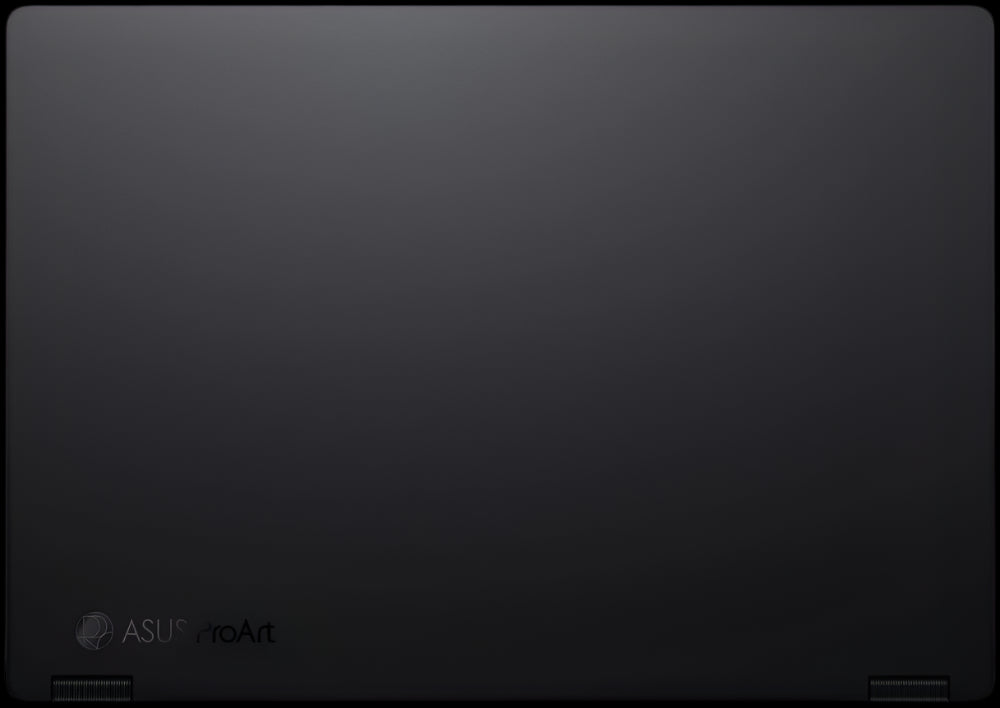 Black gaming laptop with ASUS ProArt logo on a dark background