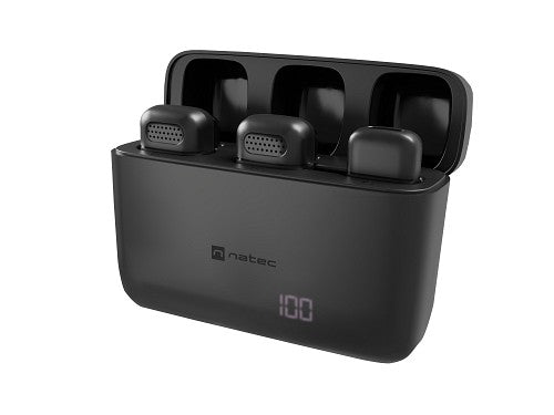 Natec Wireless Wearable Microphones for Contect Creators USB-C HOPPER LAVALIER (2 PIECES)