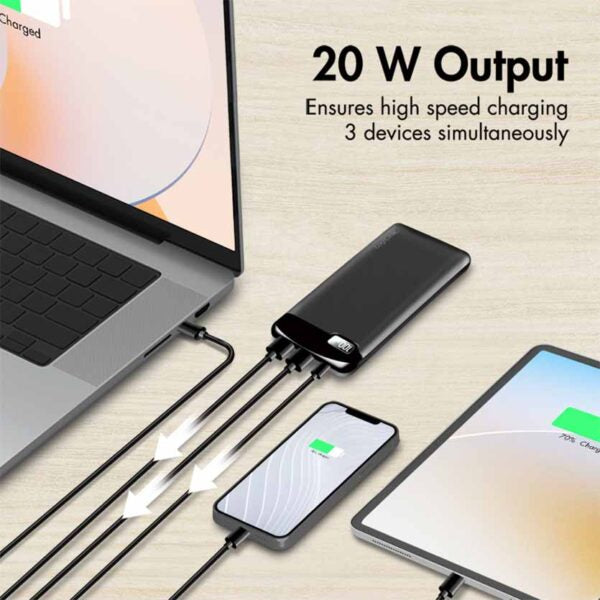 PA0286 POWERBANK 10000mAh 2 x USB-A, 1xUSB-C, w/DISPLAY PD & QC BLACK, LOGILINK