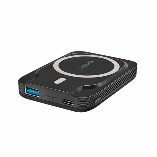 PA0287 POWERBANK 5000mAh WIRELESS CHARGING, USB-C + USB-A BLACK, LOGILINK