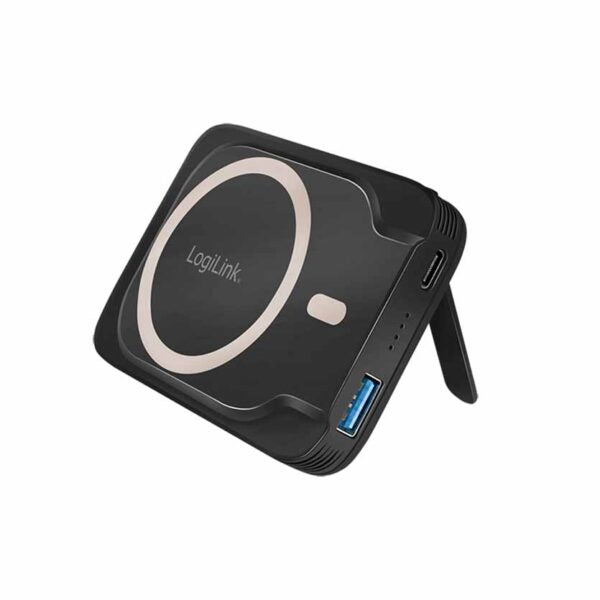PA0287 POWERBANK 5000mAh WIRELESS CHARGING, USB-C + USB-A BLACK, LOGILINK