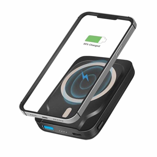 PA0287 POWERBANK 5000mAh WIRELESS CHARGING, USB-C + USB-A BLACK, LOGILINK
