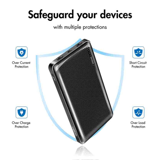 PA0316 POWERBANK 10000mAh, 2x USB-A, USB-C, WITH FAST CHARGING, BLACK, LOGILINK