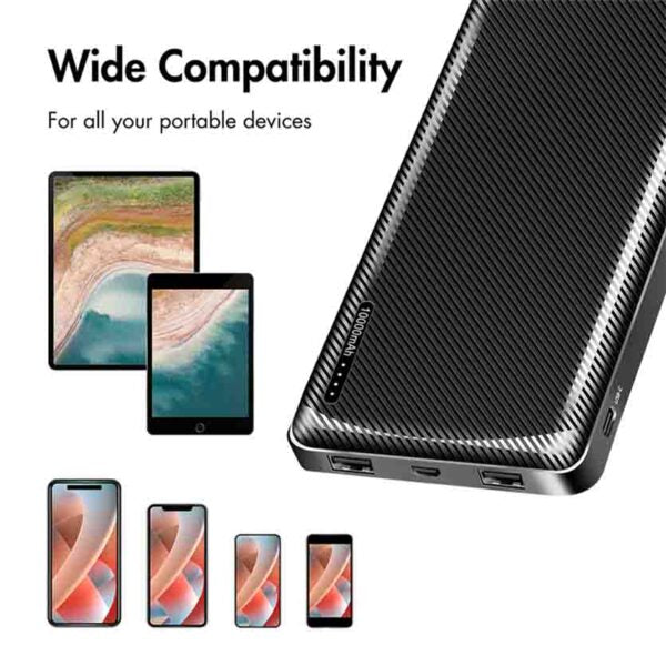 PA0316 POWERBANK 10000mAh, 2x USB-A, USB-C, WITH FAST CHARGING, BLACK, LOGILINK