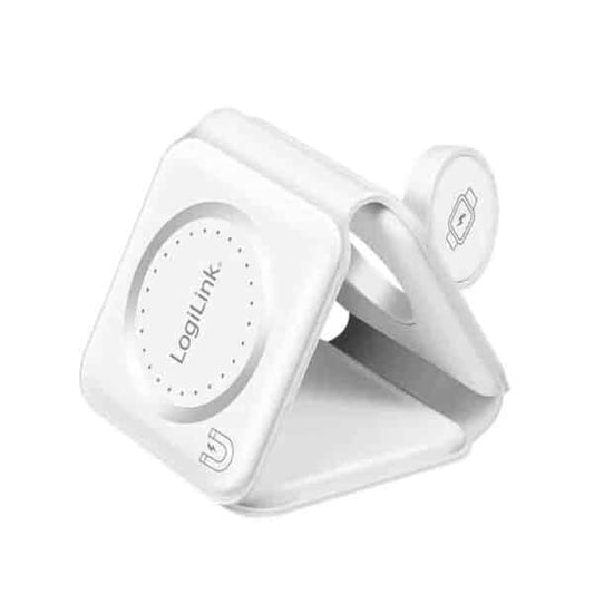 PA0344 FOLDABLE CHARGING STATION,15W IP65, for iPHONE/APPLE WATCH/AIRPODS WHITE LOGILINK