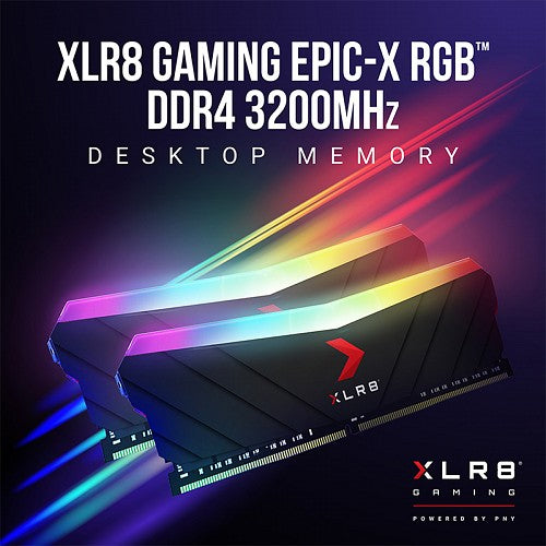 PNY RAM DIMM DDR4 3200MHz 2x8GB Desktop Memory Gaming RGB