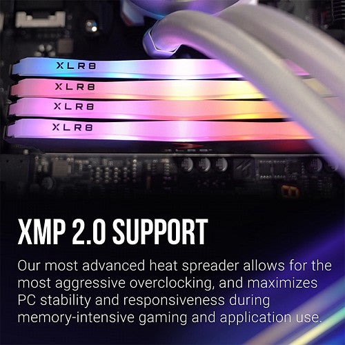 PNY RAM DIMM DDR4 3200MHz 2x8GB Desktop Memory Gaming RGB