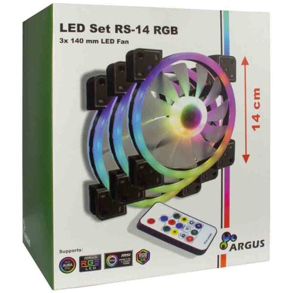 RS-14 KIT - FAN SET 3x 140mm ARGB RF ARGUS