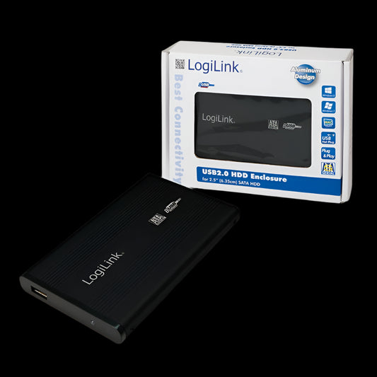 UA0041B EXTERNAL HDD ENCLOSURE 2.5″ SATA USB2.0 ALUMINIUM LOGILINK