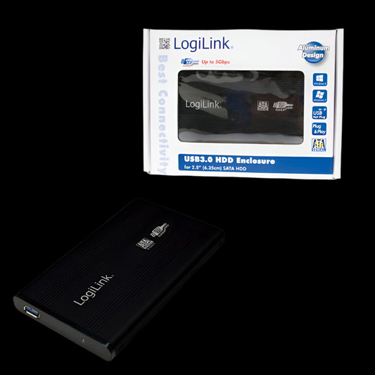 UA0106 EXTERNAL HDD ENCLOSURE 2.5″ SATA USB3.0 ALUMINIUM LOGILINK