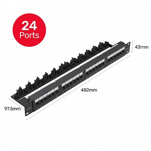 Unitek Network Patch Panel CAT6 UTP 24-Port T003A