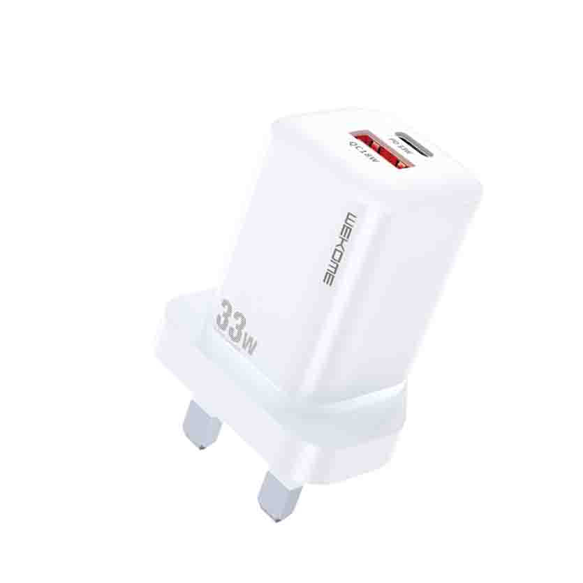 WP-U140 FAST CHARGER 33W GAN USB A+C UK WHITE WK
