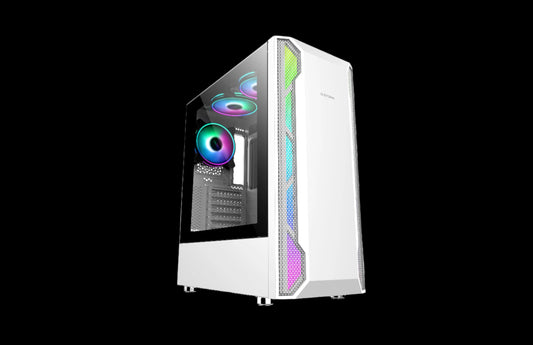 3701 WHITE ATX PC CASE MESH FRONT PANEL ARGB LED STRIP SAMA