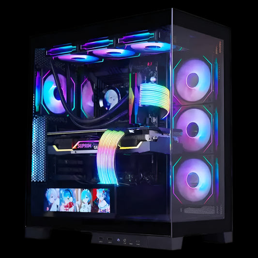 4503 BLACK FULL TOWER 40SERIES GPU DOUBLE TEMPERED GLASS GAMING PC CASE SAMA