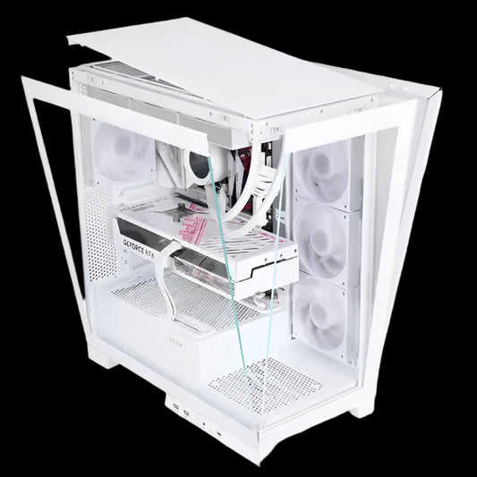 4503 WHITE FULL TOWER 40SERIES GPU DOUBLE TEMPERED GLASS GAMING PC CASE SAMA