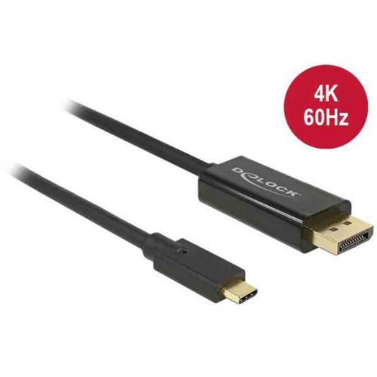 85256 2m USB-C TO DISPLAY PORT M/M 4K/60HZ BLACK DELOCK