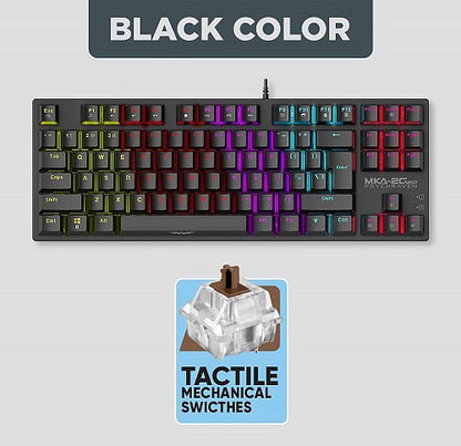 Armaggeddon MKA-2C Neo Black Mechanical Gaming Keyboard 87 Brown Keys