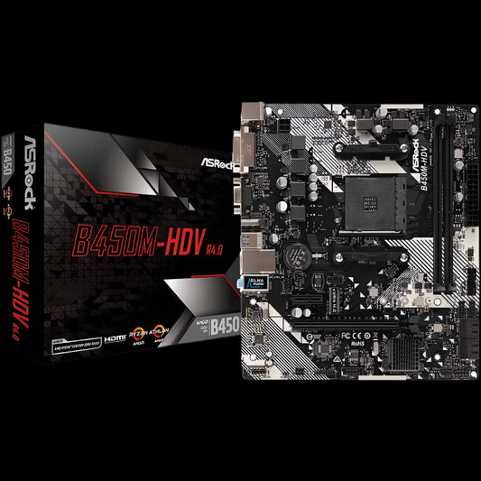B450M PRO4 R2.0 AM4 MOTHERBOARD MICRO ATX ASROCK