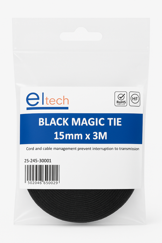 ELTECH 3M VELCRO MAGIC TIE 15MM - BLACK