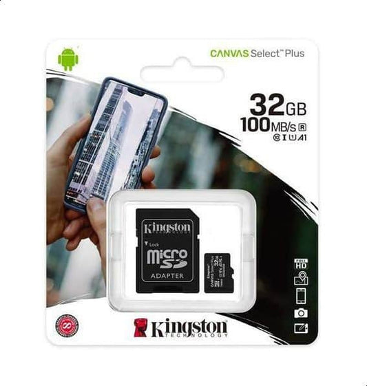 FLASH CARD MICRO-SDCS2 32GB KINGSTON CANVAS SELECT PLUS C10+ADAPTER
