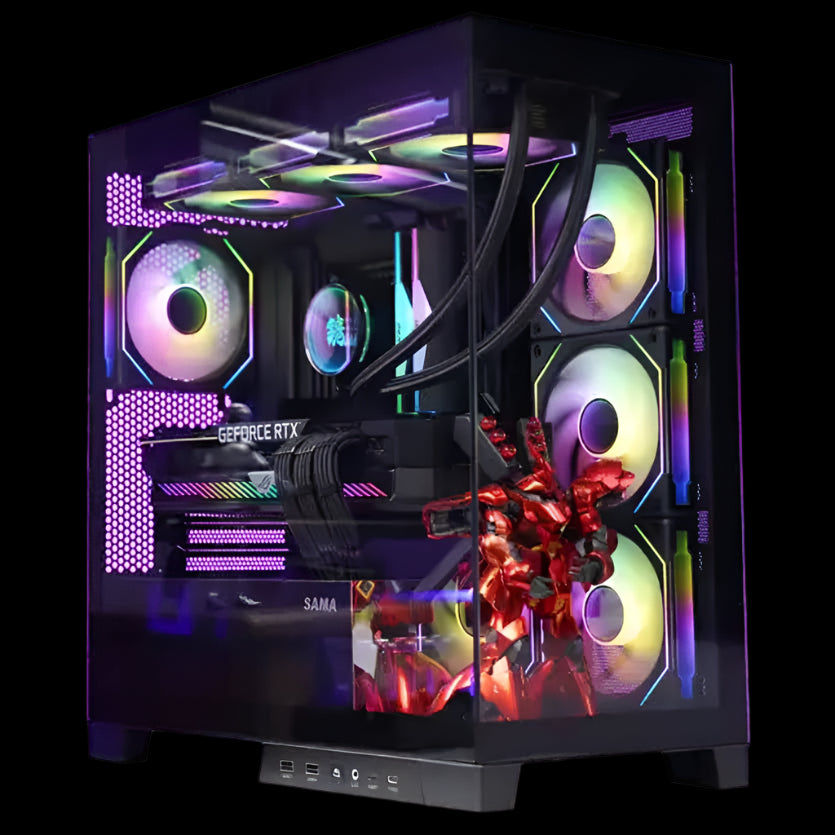 K701 BLACK MIDI TOWER TEMPERED GLASS PC GAMING CASE SAMA