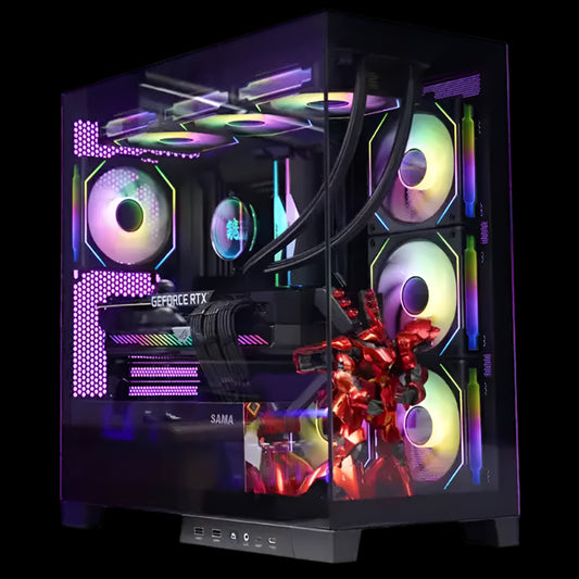 K701 BLACK MIDI TOWER TEMPERED GLASS PC GAMING CASE SAMA