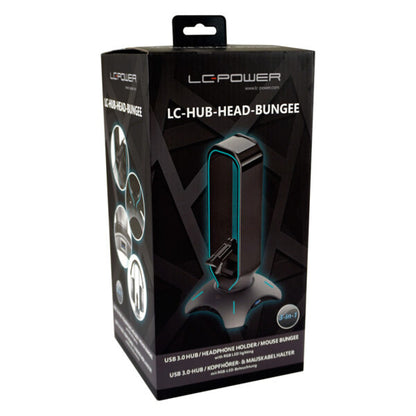 LC-HUB-HEAD-BUNGEE USB HUB & HEADPHONE HOLDER LC-POWER