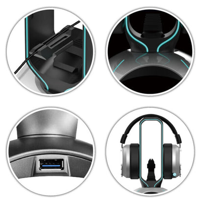 LC-HUB-HEAD-BUNGEE USB HUB & HEADPHONE HOLDER LC-POWER