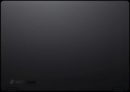 Black gaming laptop with ASUS ProArt logo on a dark background