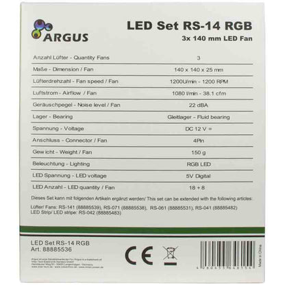 RS-14 KIT - FAN SET 3x 140mm ARGB RF ARGUS