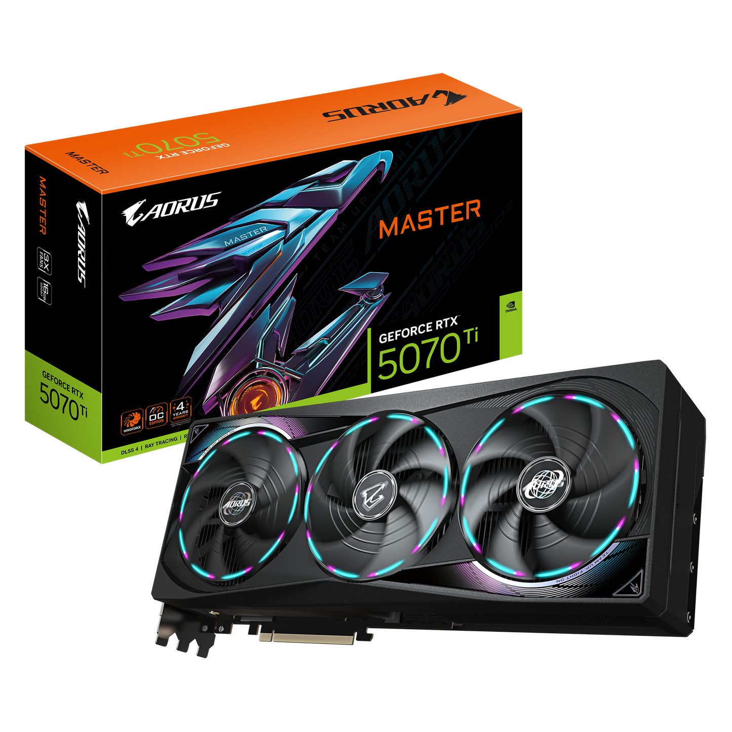 RTX 5070Ti 16GB AORUS MASTER GDDR7 3FAN, GRAPHICS CARD GIGABYTE