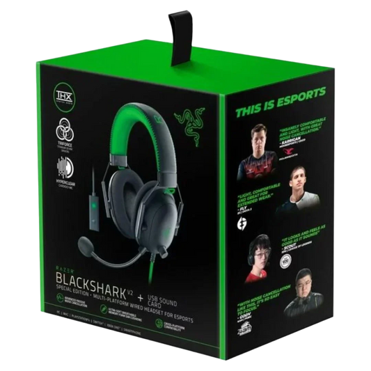 Razer Blackshark V2 Special Edition Headset & USB Audio Card THX PC/Console With Carrying Case