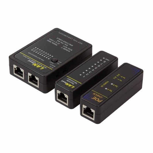 WZ0015P TESTER FOR RJ11,RJ45 AND BNC CABLES W/REMOTE UNIT & PoE FINDER, LOGILINK